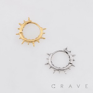 GOTHIC SPIKE BEAD HALO 316L SURGICAL STEEL EARRING